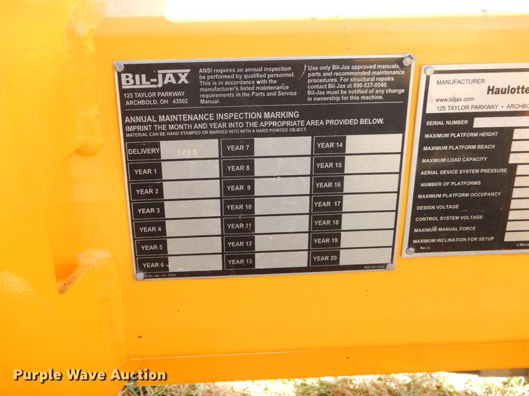 image for item ER9419 2011 Biljax 4527A boom lift
