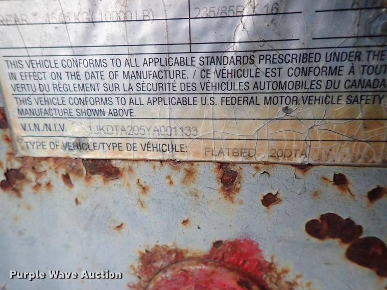 image for item FH9577 2000 Interstate 200TA equipment trailer