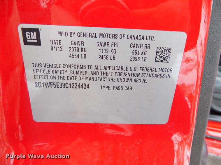 image for item DE0446 2012 Chevrolet Impala