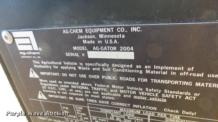 image for item DG2835 2004 Ag Gator waste applicator