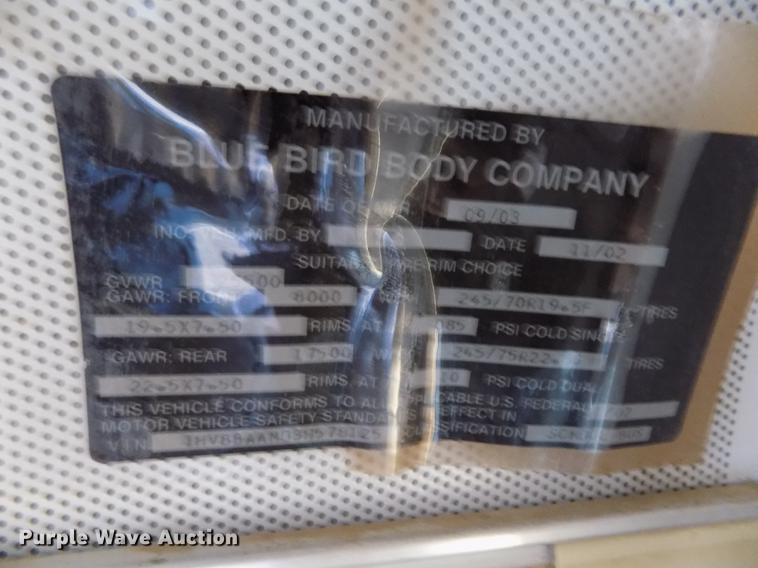 image for item DY9208 2004 International 3800 school bus