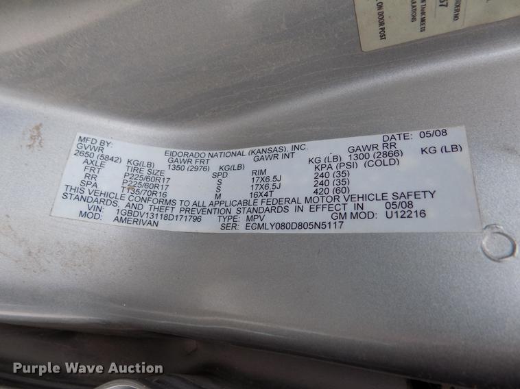 image for item DY9211 2008 Chevrolet Uplander van