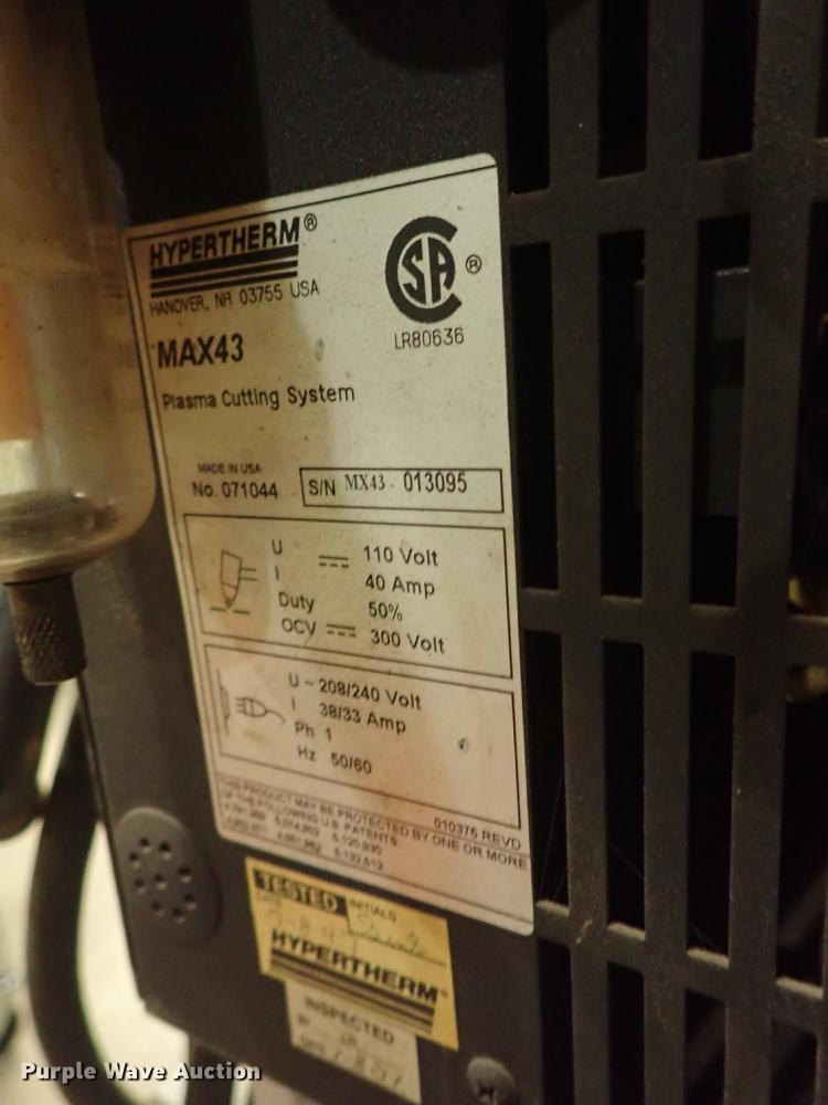 image for item EM9468 Hypertherm Max 43 plasma cutter