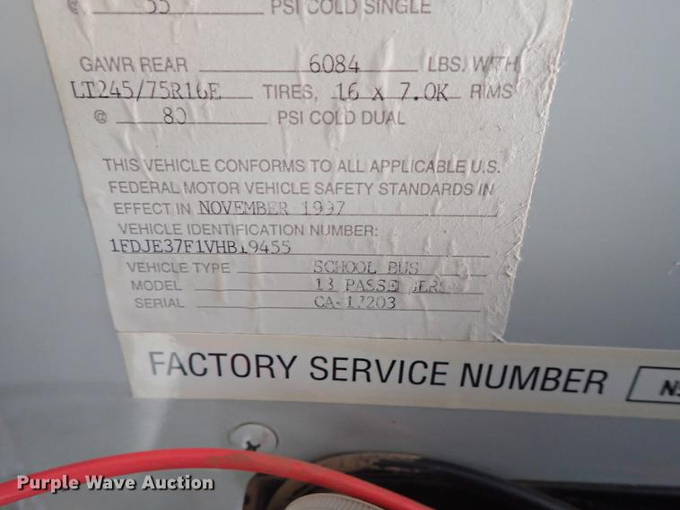 image for item EM9471 1997 Ford Econoline E350 Crown school bus