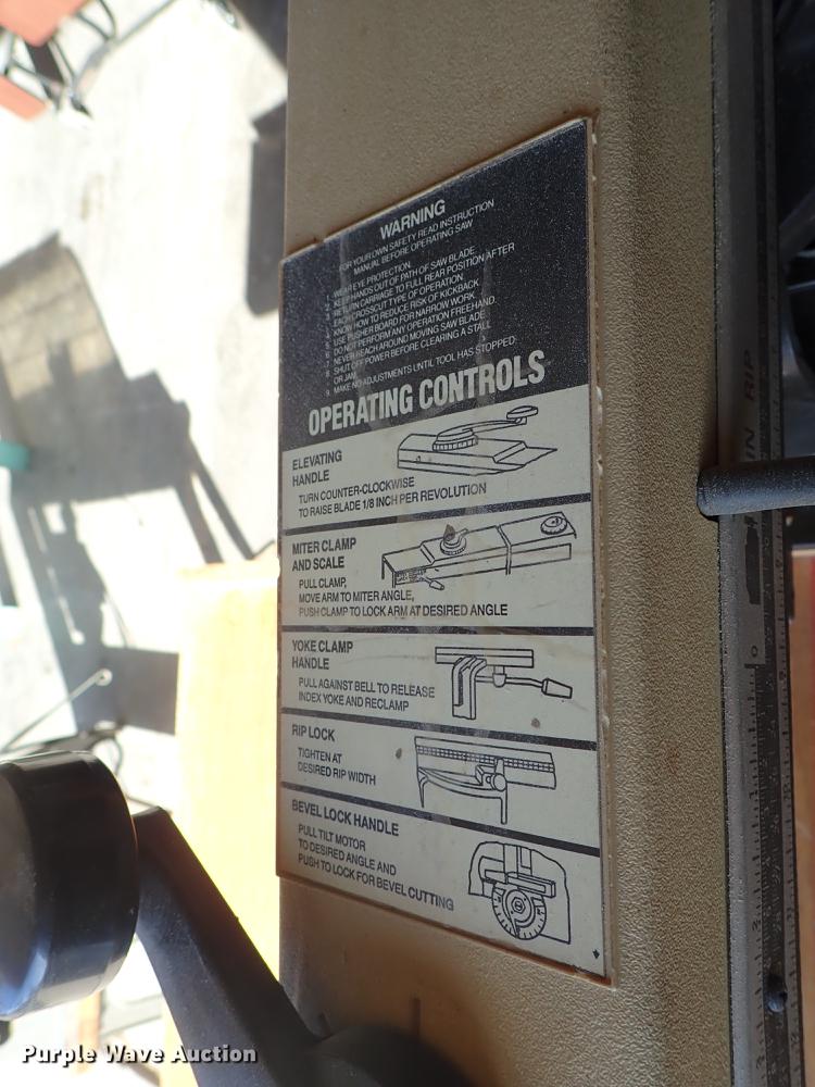 image for item EM9474 DeWalt 7770 radial arm saw