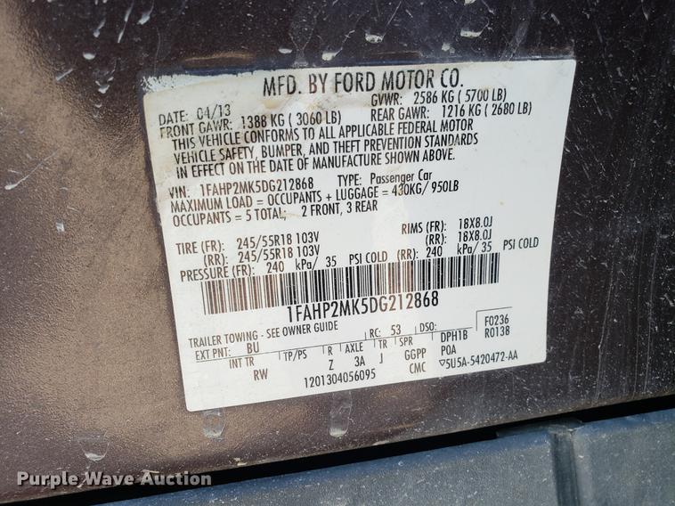 image for item EN9753 2013 Ford Taurus Police
