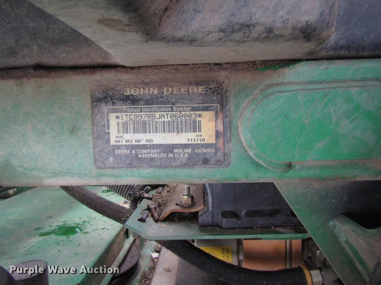 image for item EU9575 2011 John Deere 997 Z-Trak ZTR lawn mower