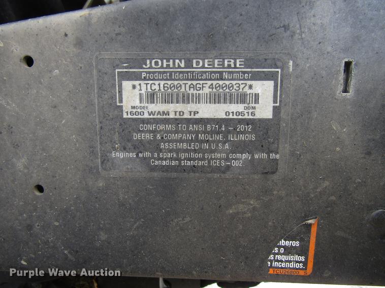 image for item EU9576 2016 John Deere 1600 lawn mower