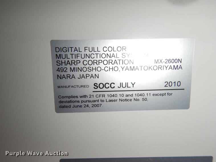 image for item FQ9135 2010 Sharp MX-2600N digital full color multi-functional system