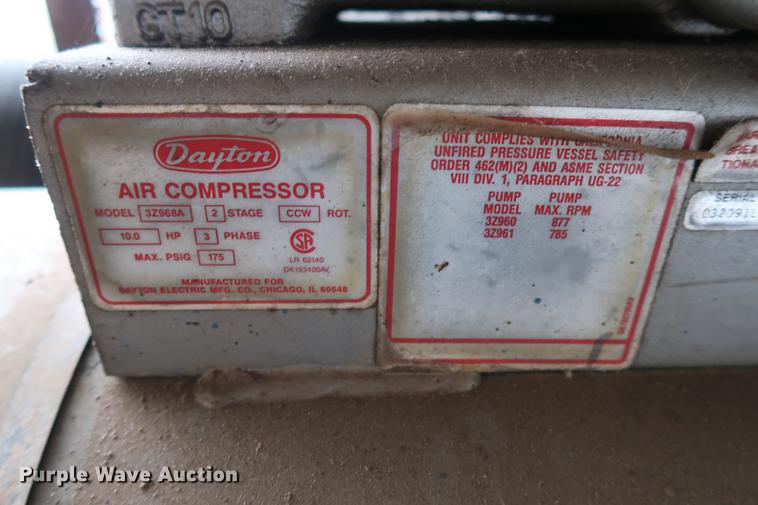 image for item FQ9196 Dayton 3Z968A air compressor