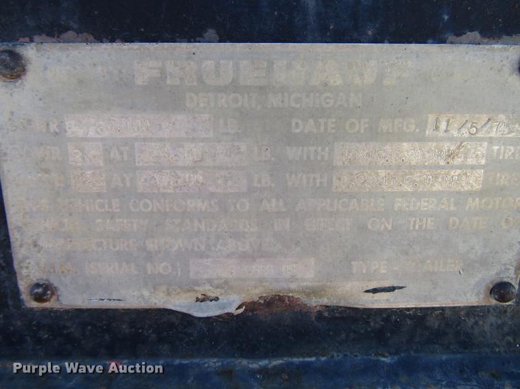 image for item DB6925 1975 Fruehauf drop deck equipment trailer