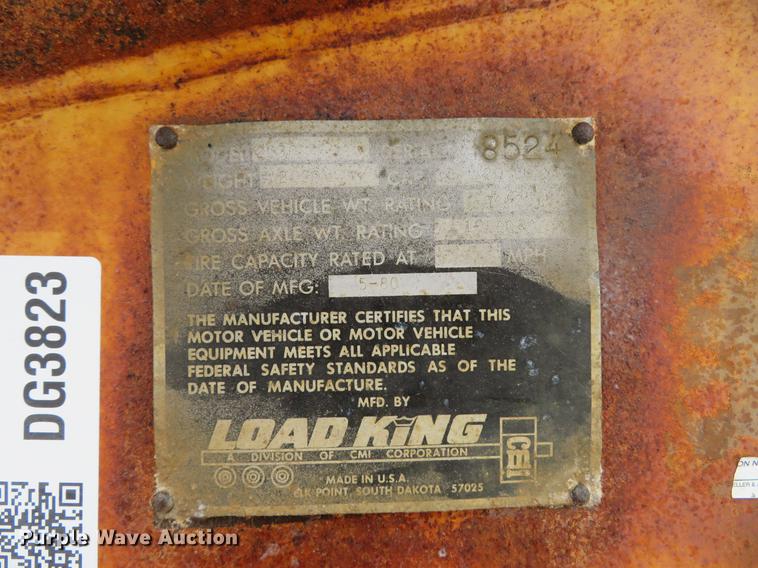 image for item DG3823 1980 Load King 2030 bottom dump trailer