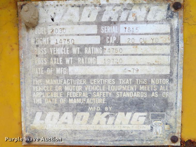 image for item DG3826 1979 Load King 2030 bottom dump trailer