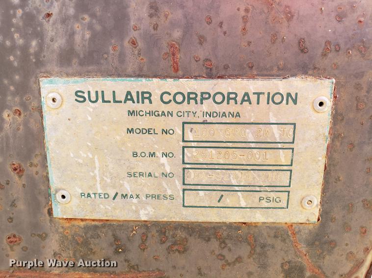 image for item AV9320 Sullair 100GPQ2WT0 air compressor