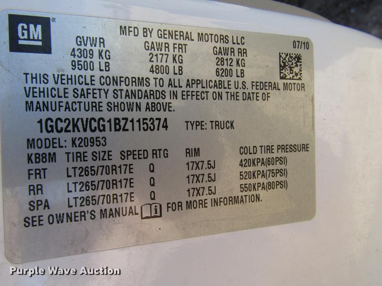 image for item DB6922 2011 Chevrolet Silverado 2500HD Ext. Cab pickup truck