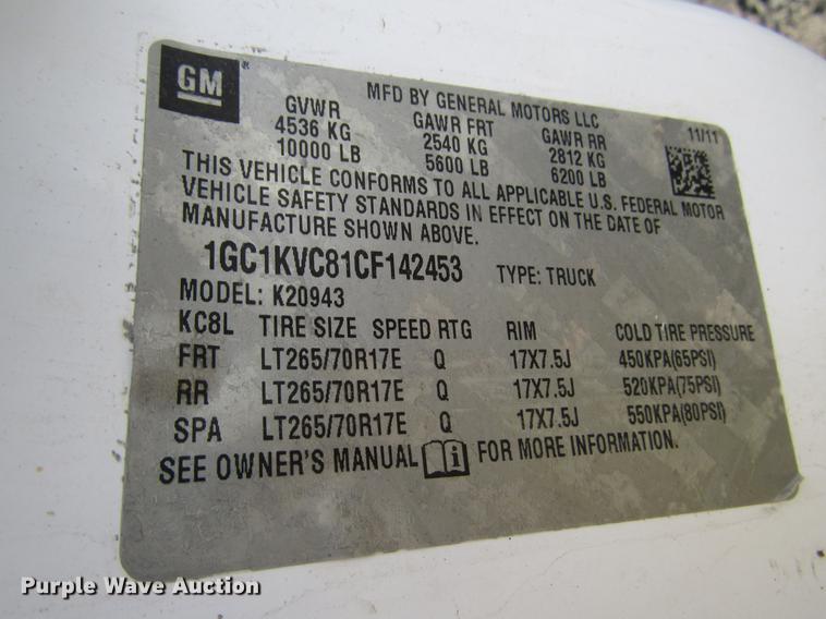 image for item DB6948 2012 Chevrolet Silverado 2500 Crew Cab pickup truck