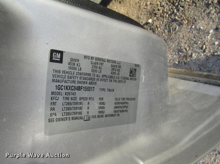 image for item DB6955 2011 Chevrolet Silverado 2500HD Crew Cab pickup truck