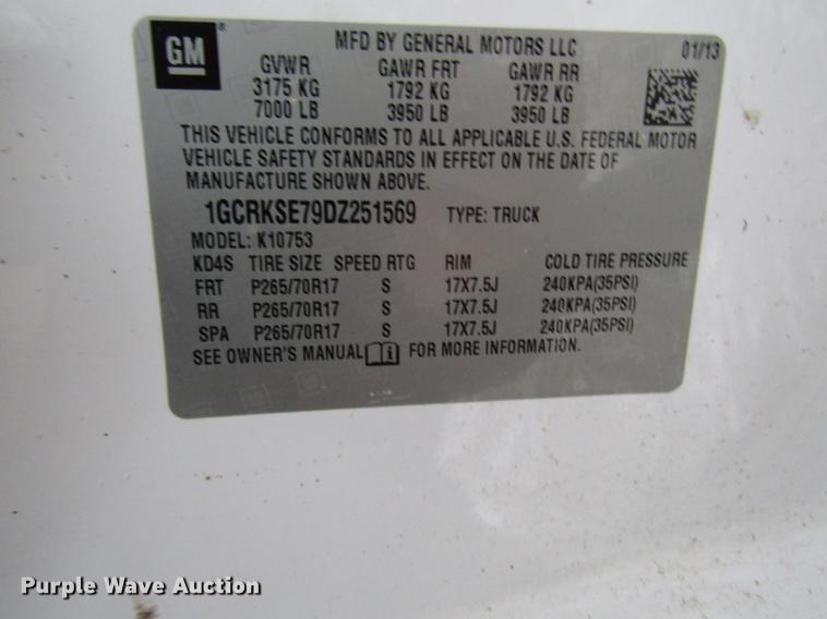 image for item DB6977 2013 Chevrolet Silverado 1500 Ext. Cab pickup truck