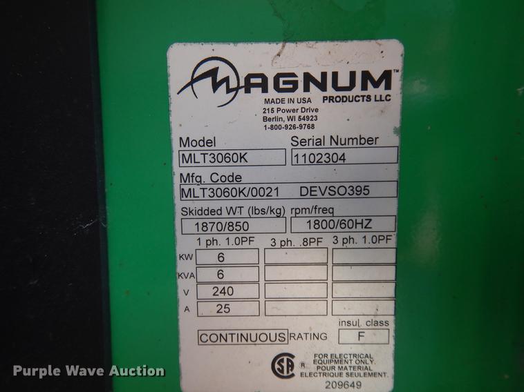 image for item DD3612 Magnum MLT3060K light plant