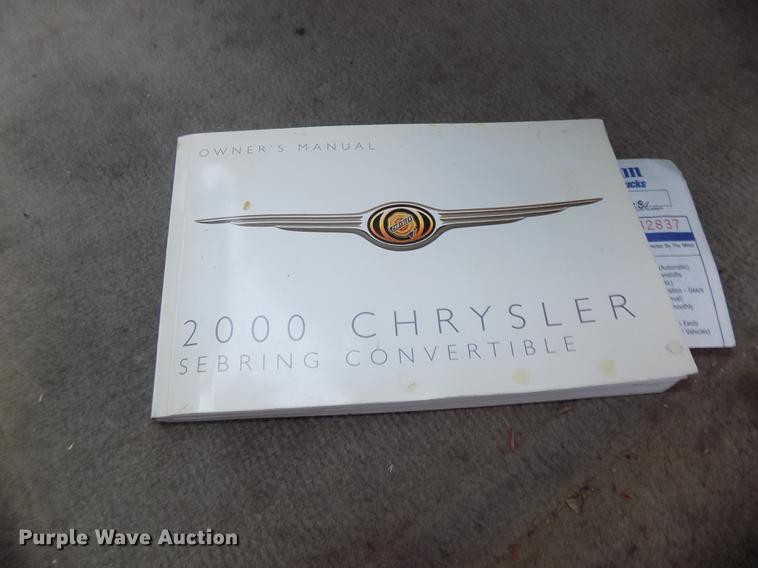 image for item DE7561 2000 Chrysler Sebring JXi convertible