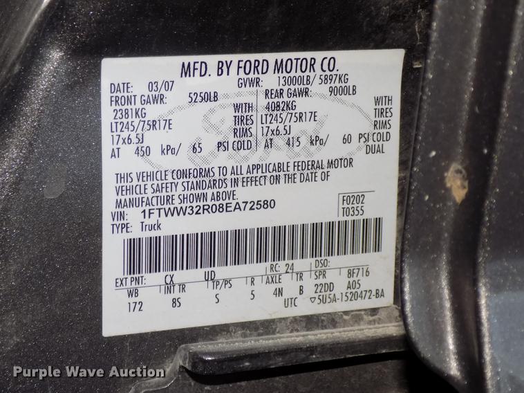 image for item DE7573 2008 Ford F350 Lariat Super Duty Crew Cab pickup truck