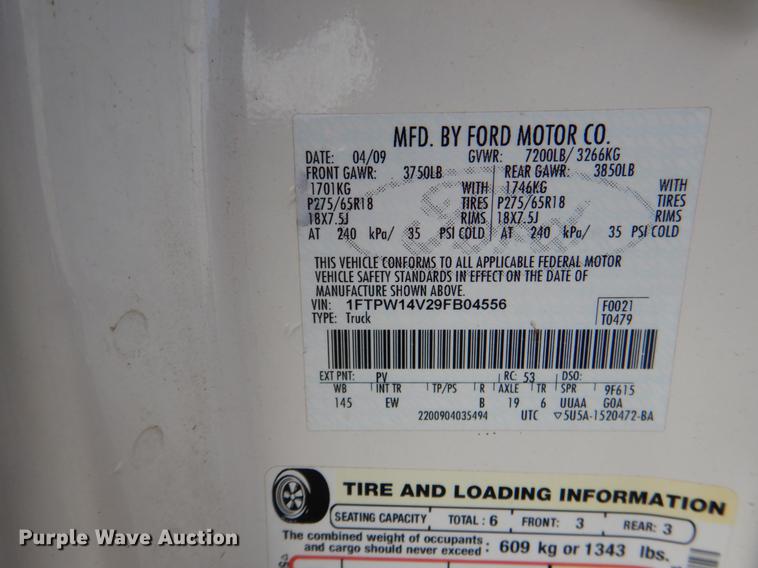 image for item DF2098 2009 Ford F150 Lariat SuperCrew pickup truck