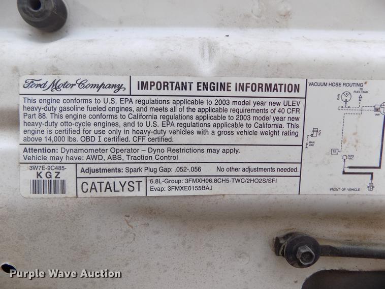 image for item DF2907 2003 Ford F450 Super Duty XL dump truck