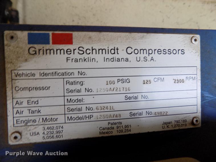 image for item DF2915 2015 Grimmer Schmidt 125 air compressor