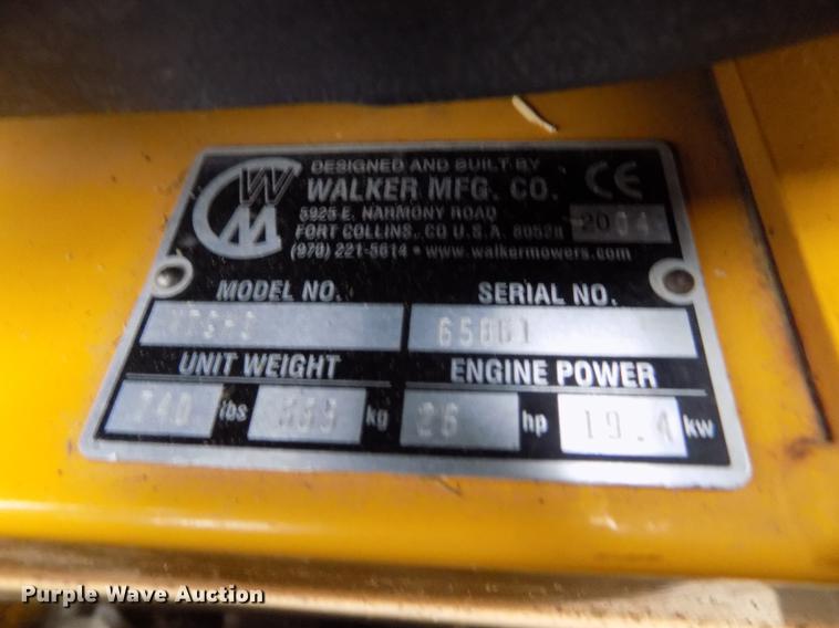 image for item DF2937 2004 Walker MTGHS ZTR lawn mower