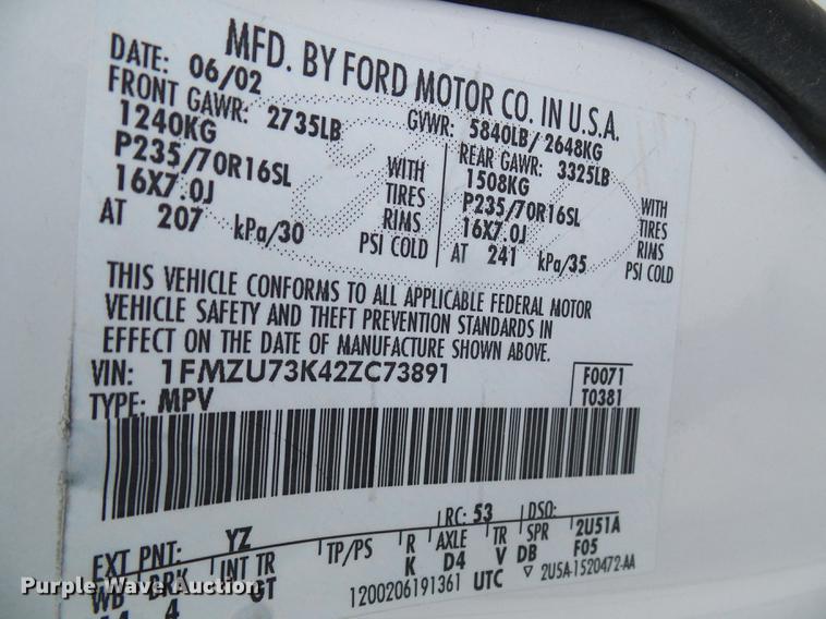 image for item DF7098 2002 Ford Explorer SUV