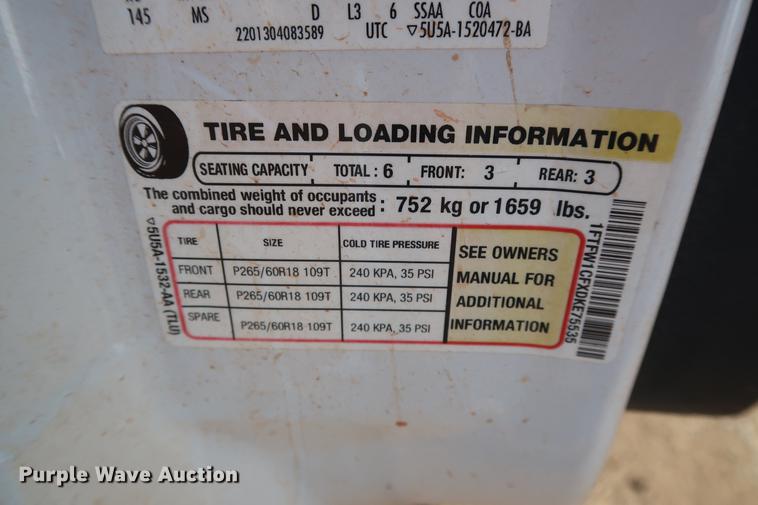 image for item DG3312 2013 Ford F150 XLT Oklahoma Edition SuperCrew pickup truck