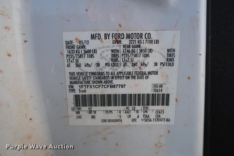 image for item DG3316 2012 Ford F150 XLT SuperCab pickup truck