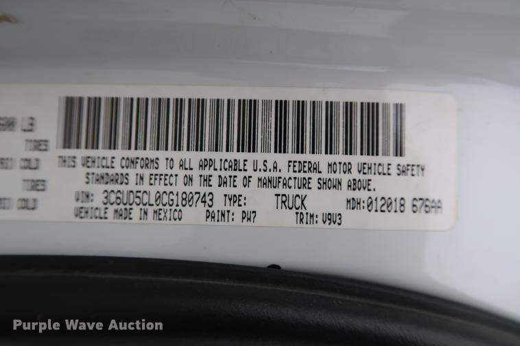 image for item DG3332 2012 Dodge Ram 2500 Crew Cab pickup truck cab and chassis