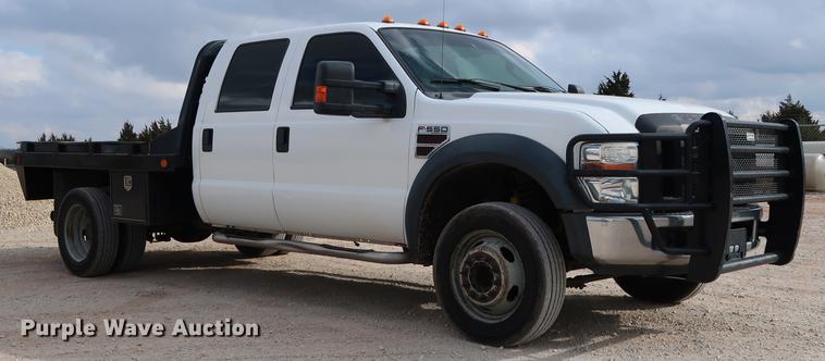 image for item DG3337 2008 Ford F550 XL Super Duty Crew Cab flatbed pickup truck
