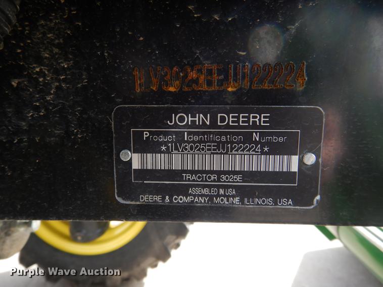 image for item DK9835 2018 John Deere 3025E MFWD tractor