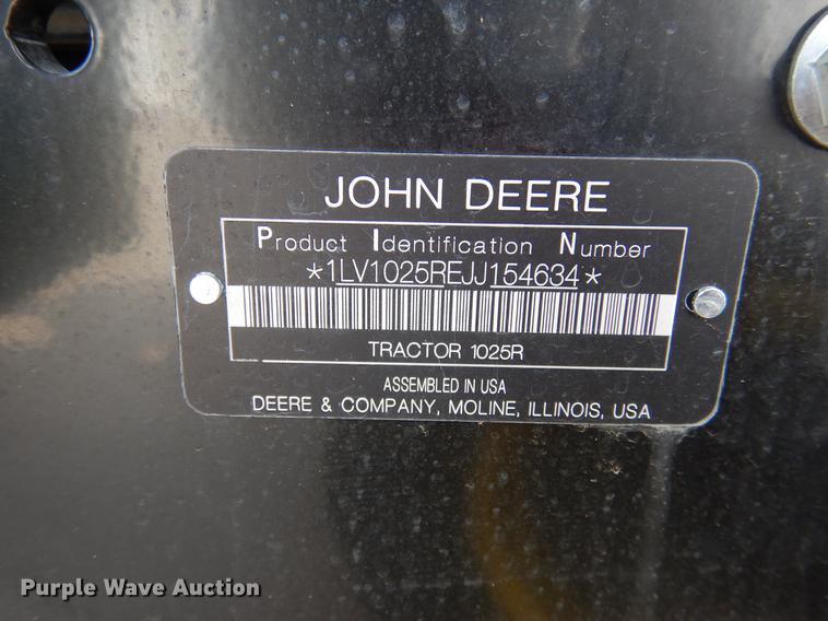 image for item DK9836 John Deere 1025R MFWD tractor