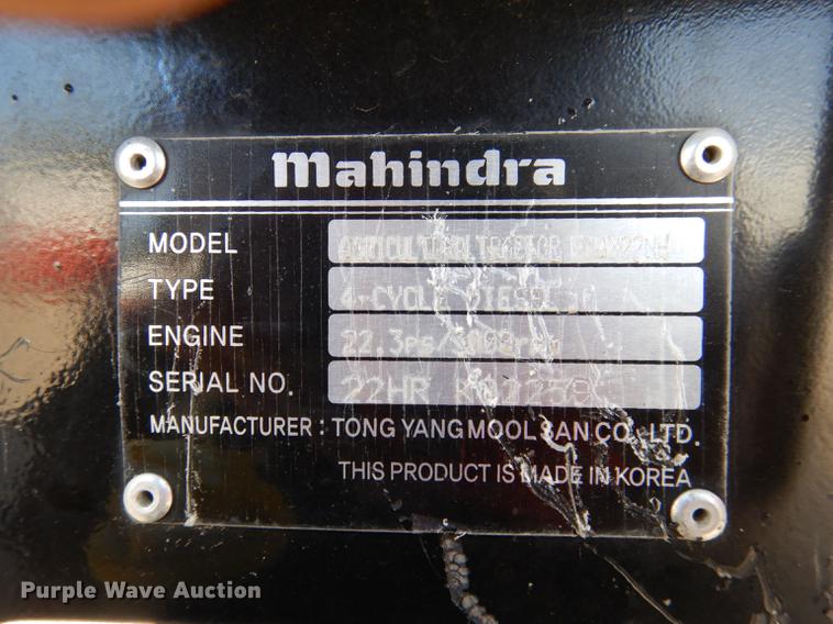 image for item DK9840 2017 Mahindra eMax 22S MFWD tractor