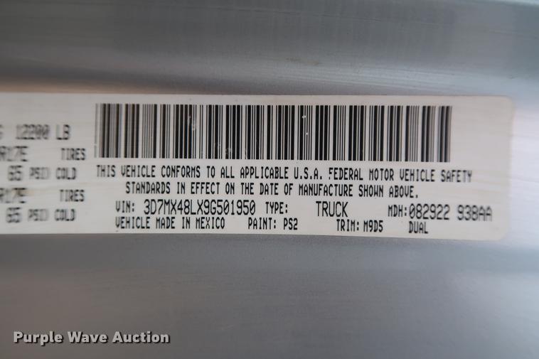 image for item FI9759 2009 Dodge Ram 3500HD Big Horn Edition Quad Cab flatbed pickup truck