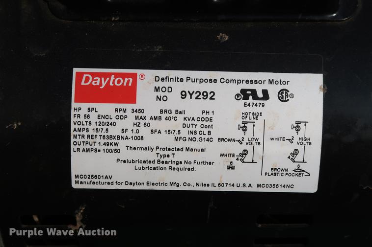 image for item FI9769 2016 Speedaire 4B222F air compressor