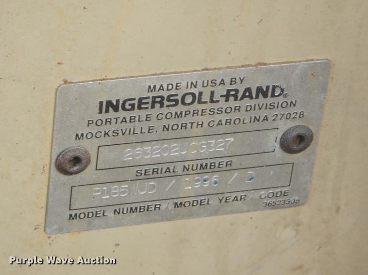 image for item FQ9555 1996 Ingersoll Rand P185 air compressor