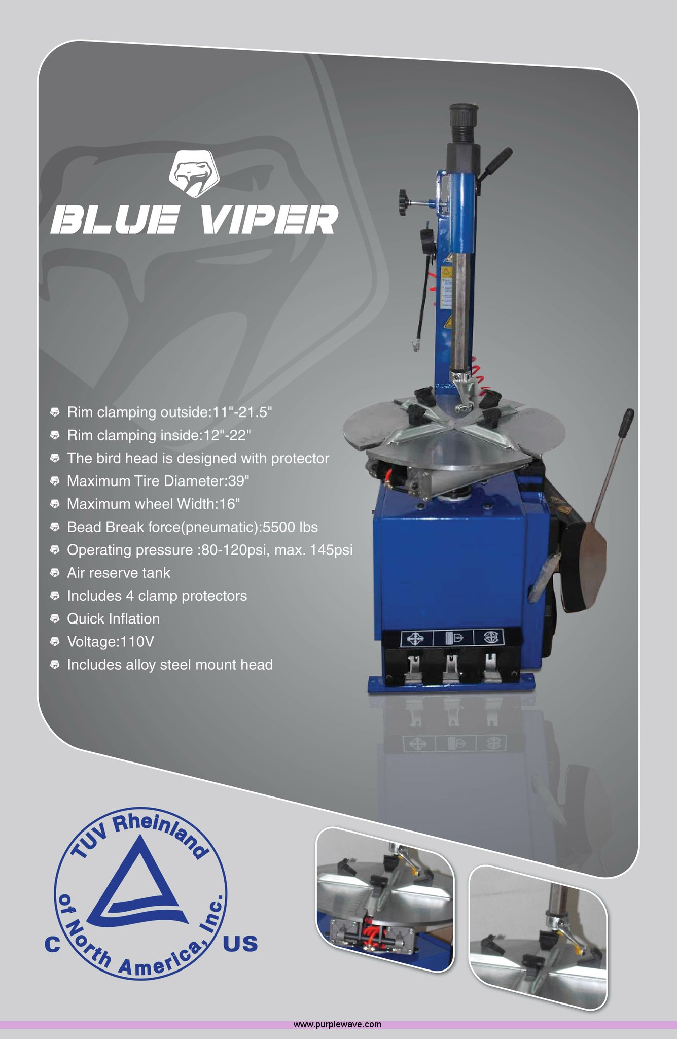 Blue Viper tire changer in Farmington, MN Item G1542 sold Purple Wave