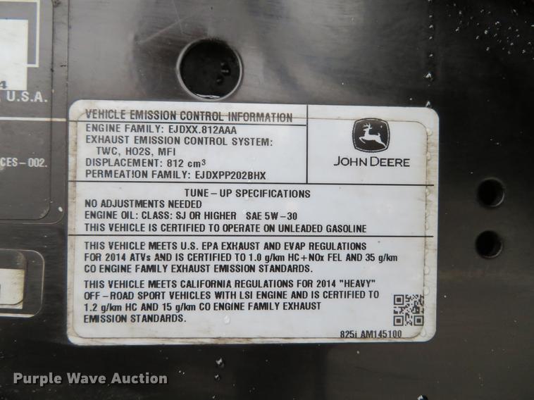 image for item DE4951 2014 John Deere Gator XUV 825i UTV