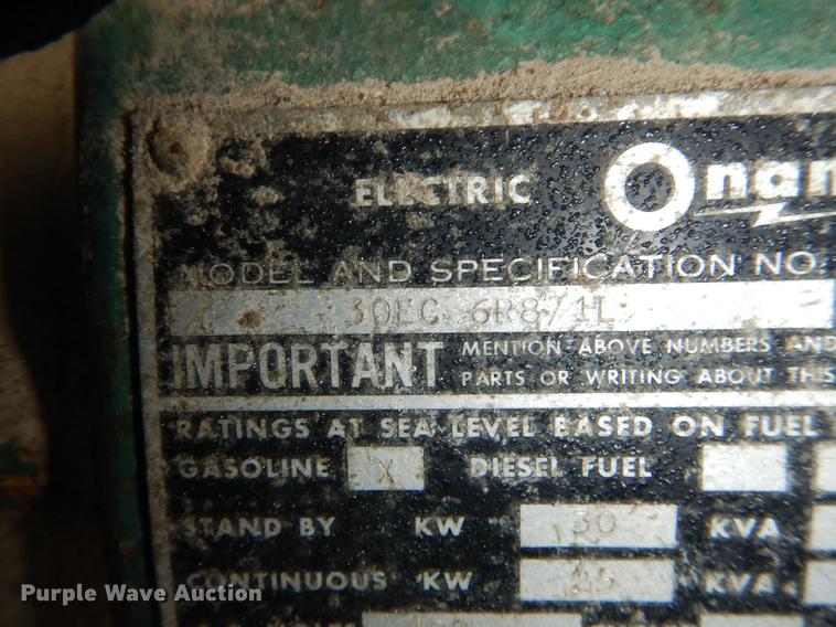 image for item DE6004 Onan generator