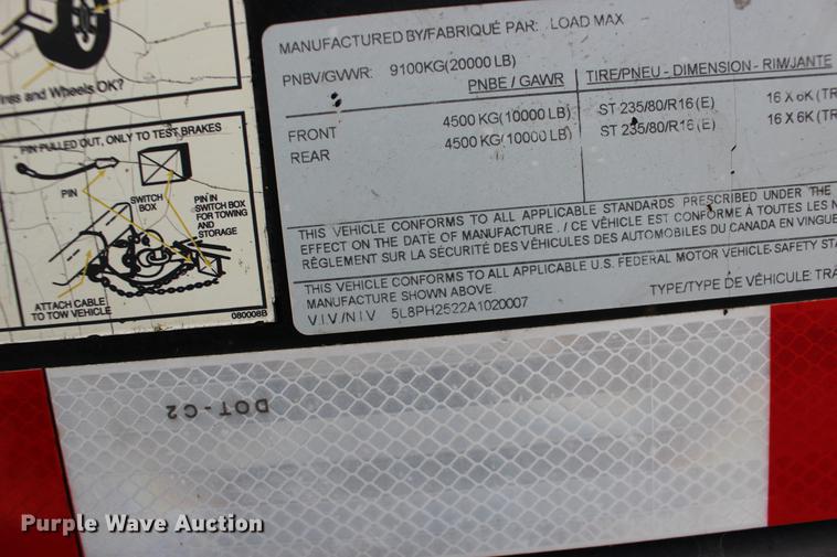 image for item DE8787 2010 Load Max equipment trailer