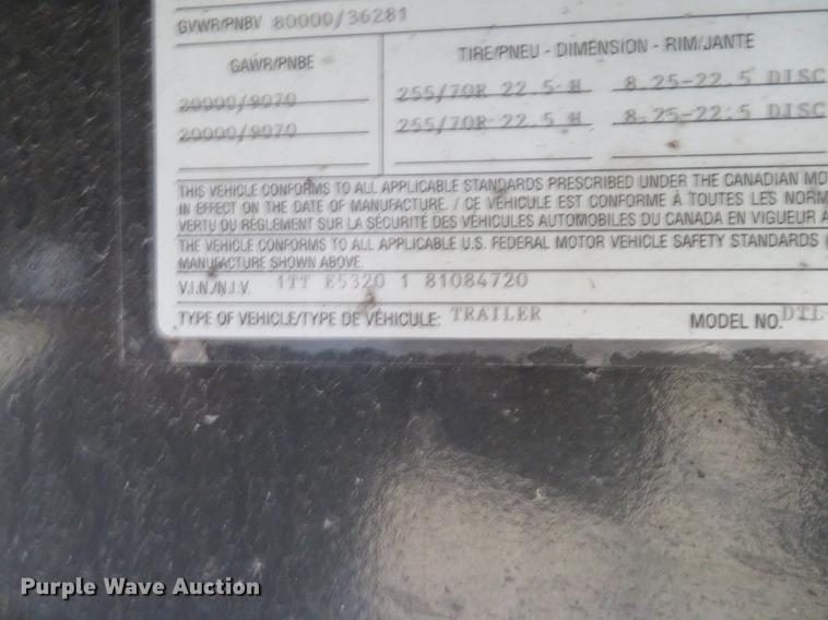 image for item DE8806 2009 Transcraft DTL-2100 drop deck trailer