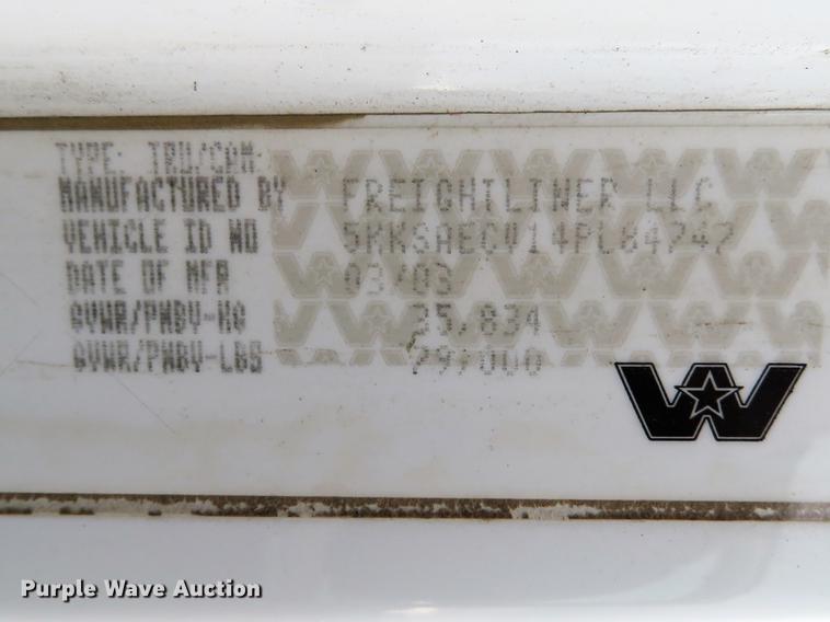 image for item DG3816 2004 Western Star 4900FA dump truck