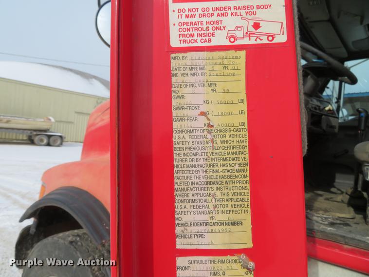 image for item DG3820 2000 Sterling LT9500 dump truck