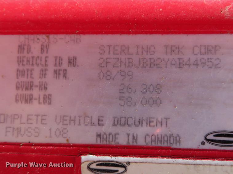 image for item DG3820 2000 Sterling LT9500 dump truck