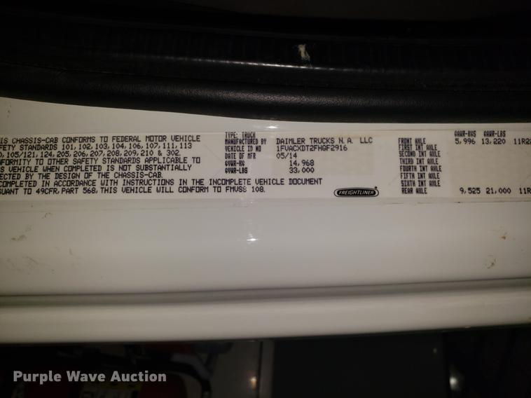 image for item EN9759 2015 Freightliner M2 106 Altec forestry bucket truck