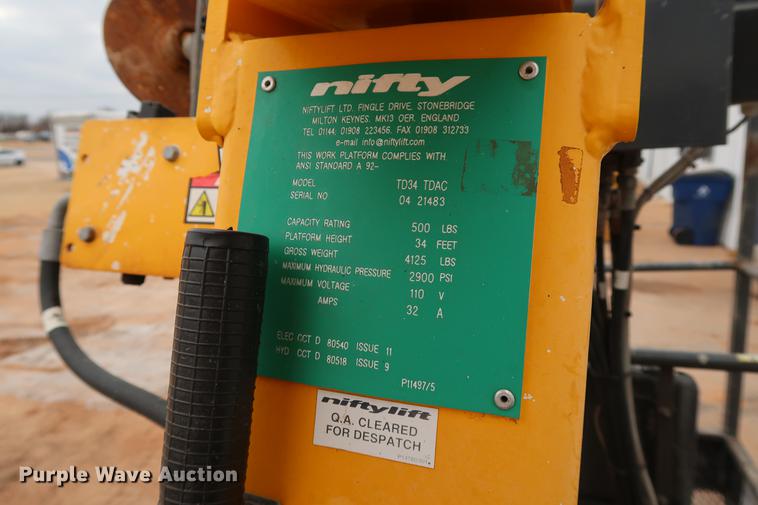 image for item FI9756 2012 Nifty TD34T boom lift
